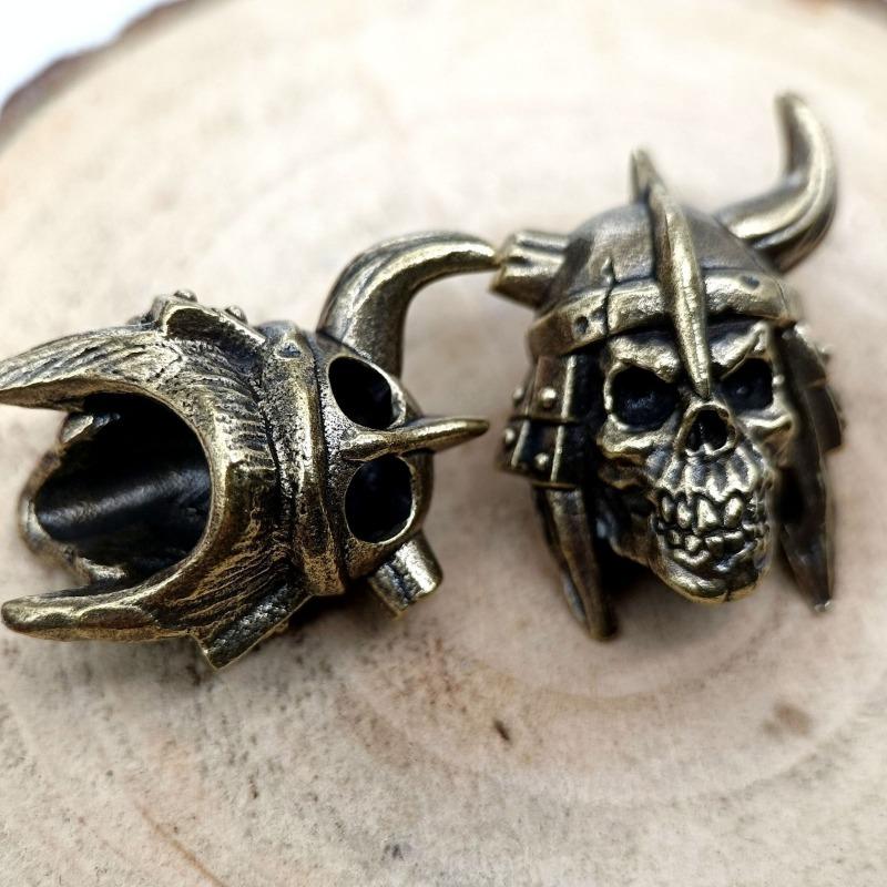 Голова Черепа Солдат Латунные Бусины для Ножа EDC DIY Плетеные Браслеты из Паракорда Брелок Брелоки Аксессуары Туристический Инструмент Шармы