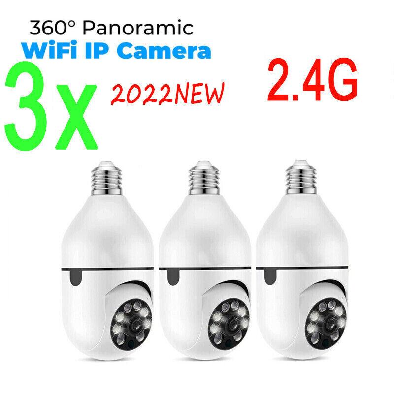 1/2/4 шт. 2,4 ГГц 5 ГГц E27 лампа беспроводная Wi-Fi камера наблюдения наружная камера ночного видения с автоматическим отслеживанием 4-кратный цифровой зум видеокамера безопасности