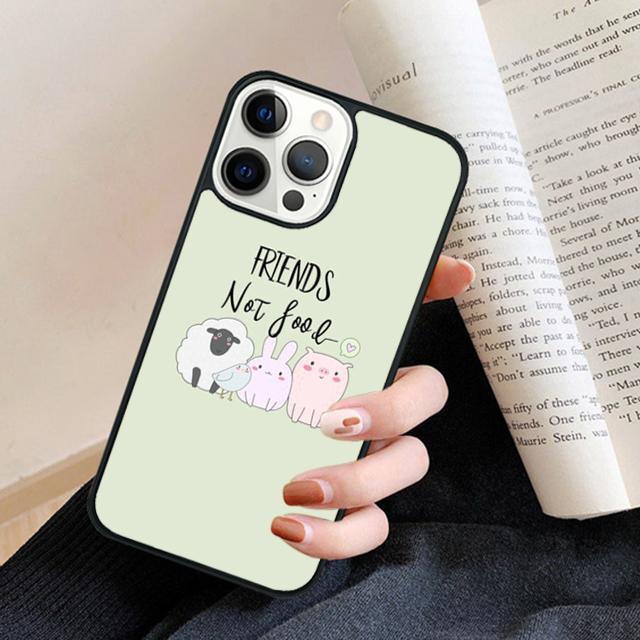 Friends not Food Vegan Quote Phone Case Cover for IPhone 18 17 Air 16 15 14 13 11 12 Pro Max Plus Fundas Coque