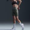 Nike Универсальные однотонные повседневные дышащие быстросохнущие шорты с высокой посадкой, велосипедные шорты, женские шорты, светло-армейский зеленый DQ5995320