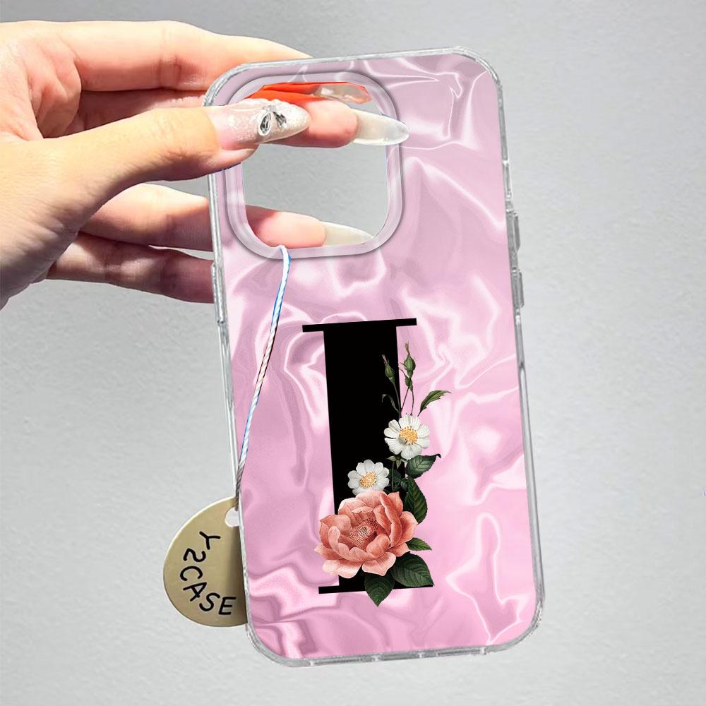 A-Z Черная Буква Пион Цветок Противоударный Чехол для Телефона Для Xiaomi Redmi A5 A3 A4 A1 A2 9A 9C 9 10 Силиконовый Парный Чехол Задняя Крышка