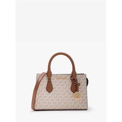 Сумка Sheila Center Zip Satchel, маленькая, Mk Signature, 35s3g6hs5b150, ваниль