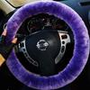 Fluffy Wool Sheepskin Fuzzy Black Car Steering Wheel Cover For Universal Auto Steering Wheel 14 1/2-15 1/2Inch, Anti-Slip, Soft Plush, Comforting And