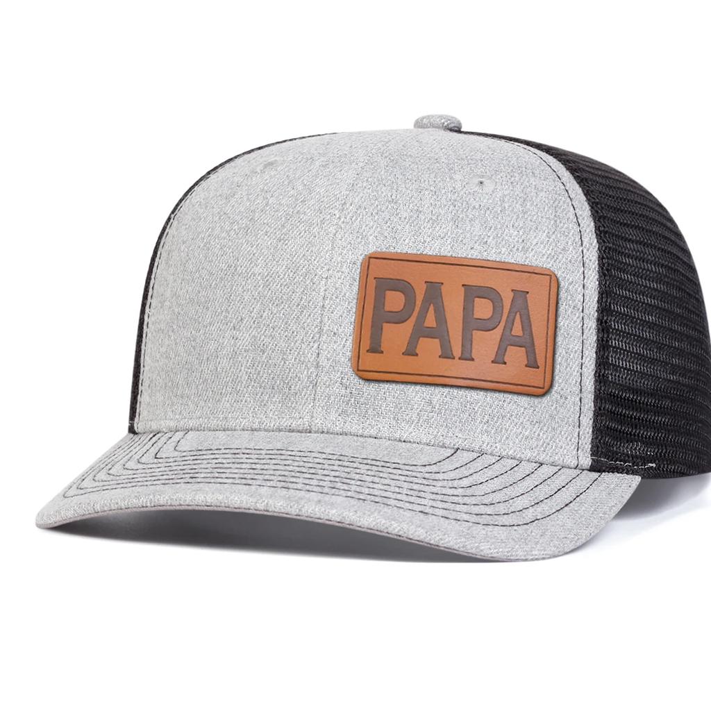 Unisex Brown PAPA Leather Label Baseball Net Caps Spring Summer Outdoor Adjustable Casual Hats Dad Hat Sunscreen Hat