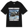Unisex Unisex Casual Cotton Short Sleeve T Shirts Bombardiro Crocodilo Funny Crocodile Plane Bomber Tshirt Comfort Oneck Tshirts