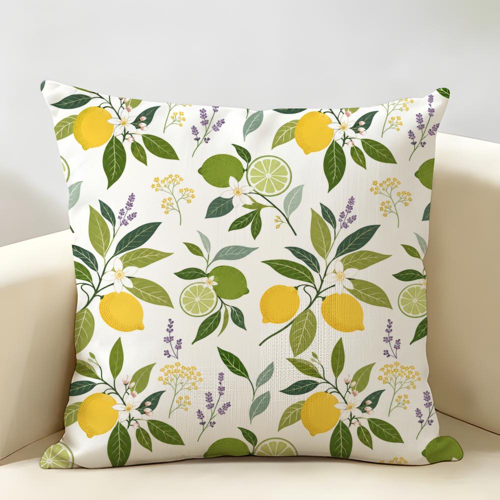 Schumacher Citrus Garden Cushion Cover Durable Hypoallergenic Organic Linen Short Pillow Cover Washable