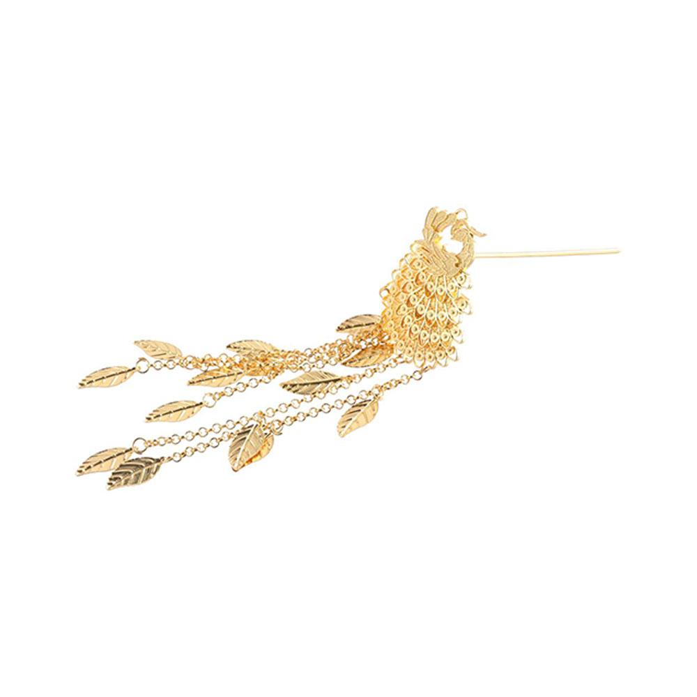 Tassel Fashion Headdress Animals Peacock Hair Sticks Chinese Hairpins Women Hair Fork Long Chain