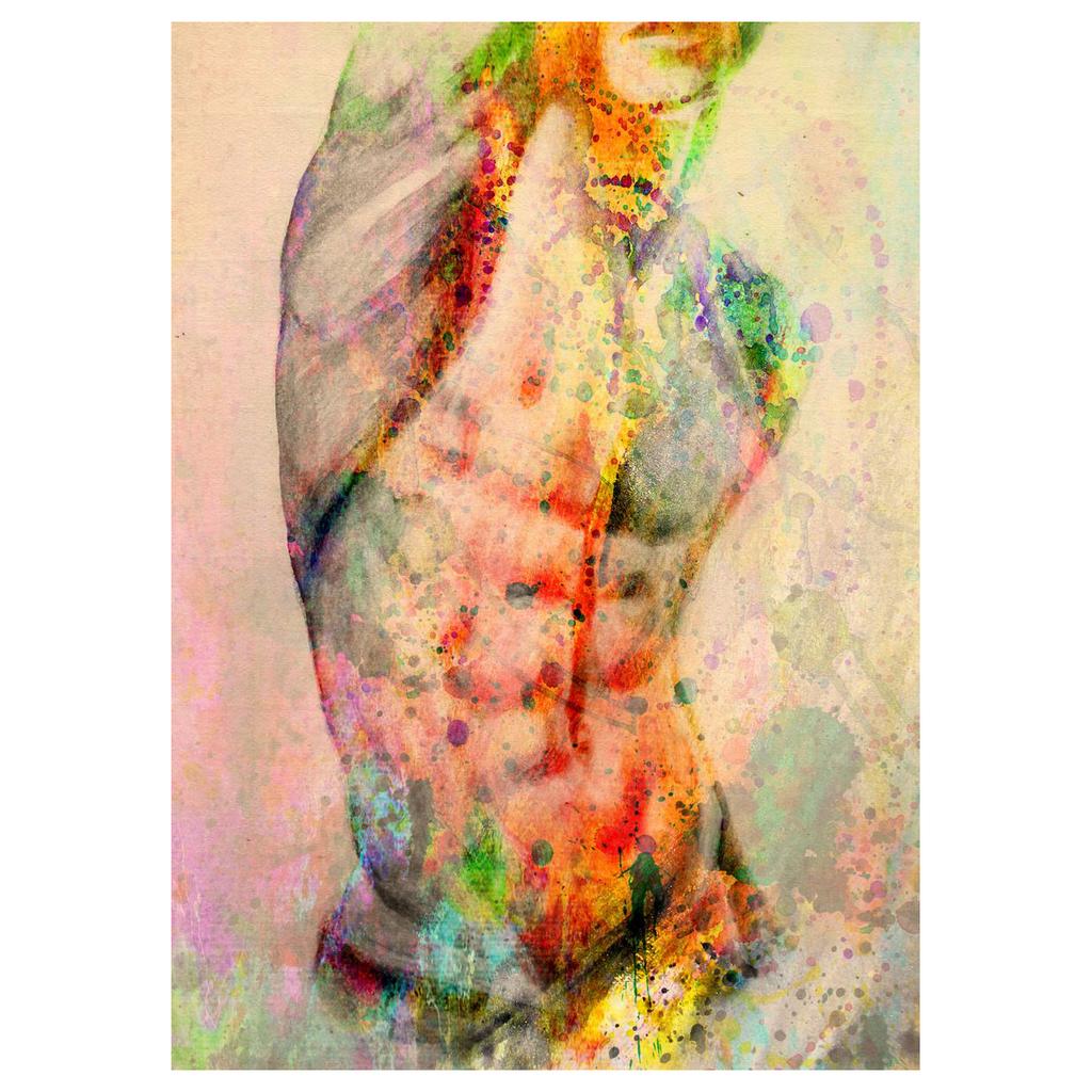 Watercolor Oil Painting Canvas Poster Sexy Nude Man Abstract Body Prints Wall Art Pictures for Room Decor Home Wall Decoration