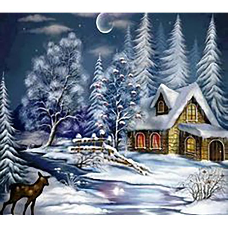 DIY Landscape 5D Diamond Painting Full Round Drill Snow Scenic Diamond Embroidery Cross Stitch Mosaic Kits Wall Art Home Decor