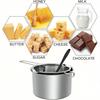 Double Boiler Pot Set, Stainless Steel Melting Pot with Silicone Spatula for Melting Chocolate, Butter, Cheese 600ml+ 1600 Ml