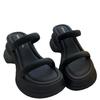 New Fashion 2025 Sandals Summer Thick-soled Outer Wear Women's Casual Versatile One-word Slippers with Feet Are Not Tired To Increase Height