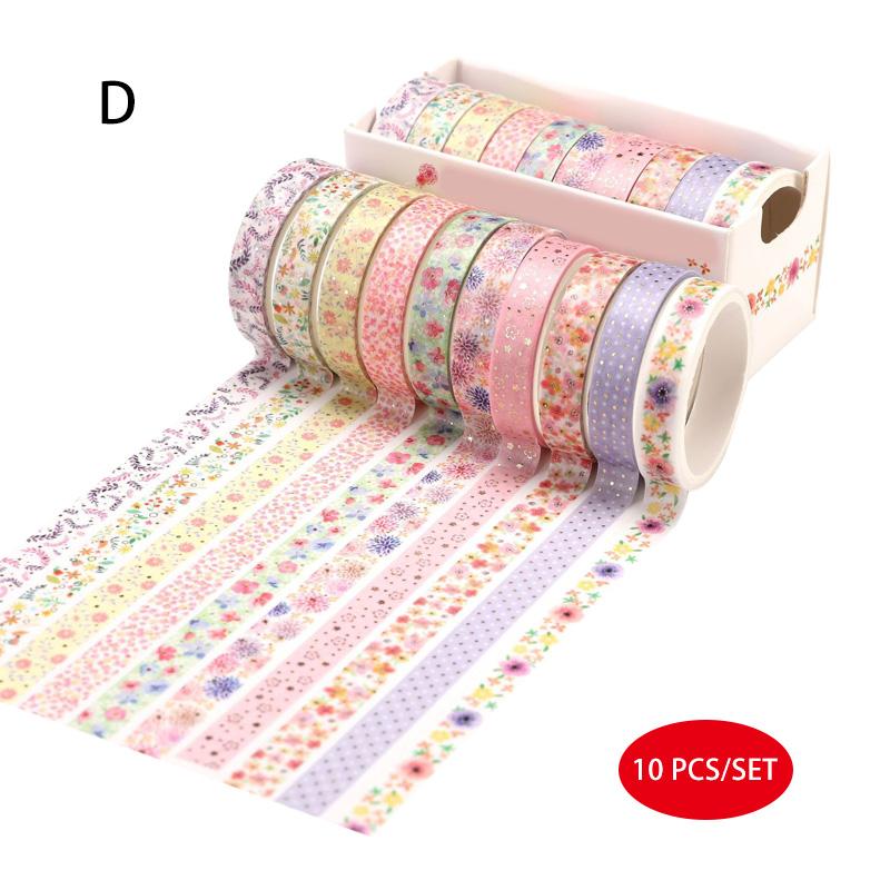 10 шт./компл. золотая фольга, бронзовая лента Васи, милая малярная лента, декоративная клейкая лента, наклейка для скрапбукинга, канцелярские принадлежности «сделай сам», наклейка