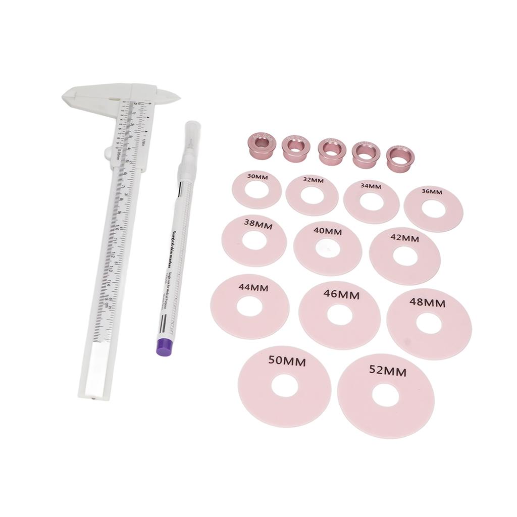 Nipple Areola Measurements Set 12pcs Silicone Rings Marking Pen 3D Areola Tattoo Scale Ruler