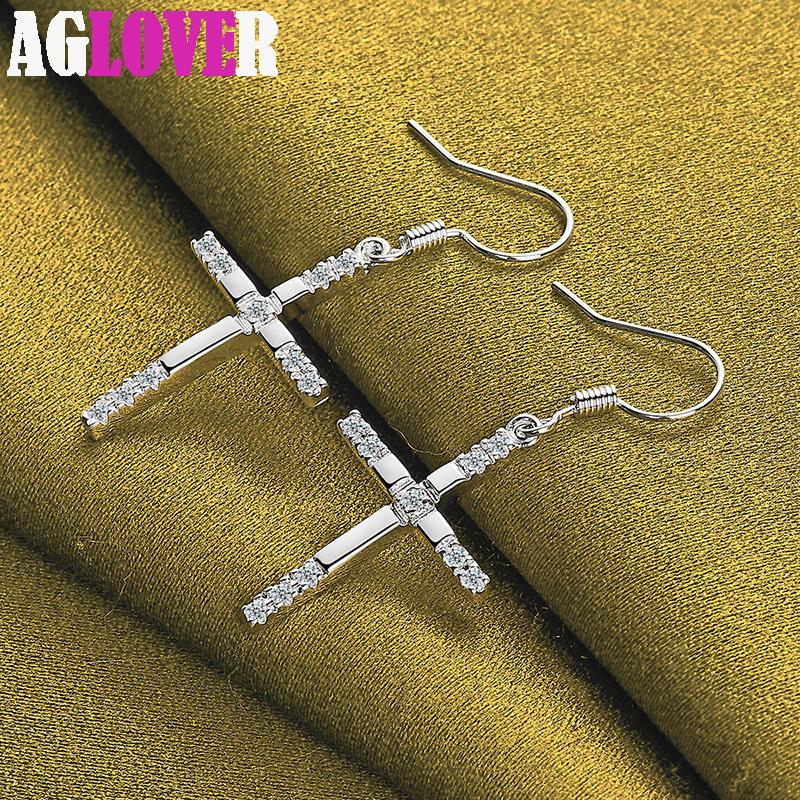 Ювелирные изделия из стерлингового серебра 925 пробы с крестом AAA и цирконием