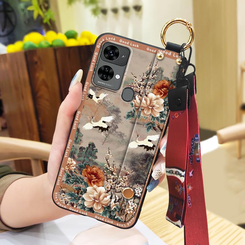 Водонепроницаемый Модный Чехол для Телефона Для Oukitel C33 Защитный Нарукавник для Пожилой Дамы в Китайском Стиле Прочный Ремешок-Кольцо на Запястье