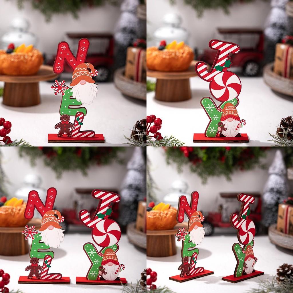 Gingerbread Man Christmas Wooden Decor With Colorful Letters For Holiday Celebration