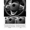 For BMW F30 F20 G20 G30 F10 E90 E46 E60 E39 X1 X3 Made of Alcantara Car Steering Wheel Center Logo Trim Ring Sticker Accessories