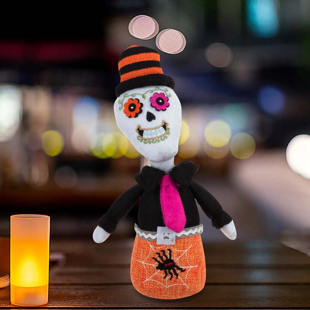 Skeleton Pumpkin Witch Tabletop Decoration Figure Shelf Sitters Figurine Present For Autumn Fall Decor