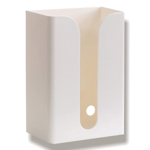 DESTONE Paper Towel Holder/Tissue Case, Kitchen, Hanging/Wall-Mounted Storage, Simple Design, No Installation Required, Wall Mountable (White)