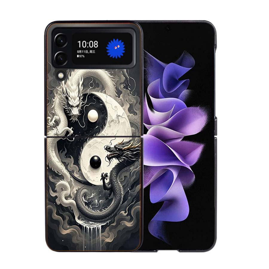 Баланс Стихий Вечный Инь-Ян Чехол для Телефона Для Samsung Z Flip 7 6 5G Galaxy Z Flip4 Z Flip5 Z Flip3 Чехол Черный Жесткий ПК