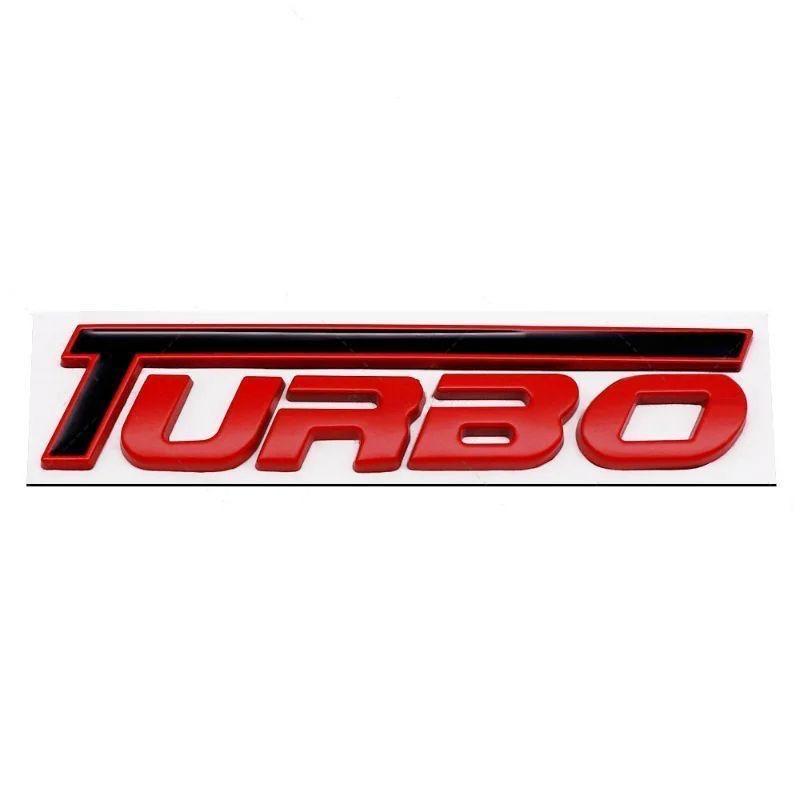 Car Styling New Design Colorful Turbo Logo 3D Metal Zinc Alloy Universal Fender Emblem Rear Trunk Badge Sticker Decal