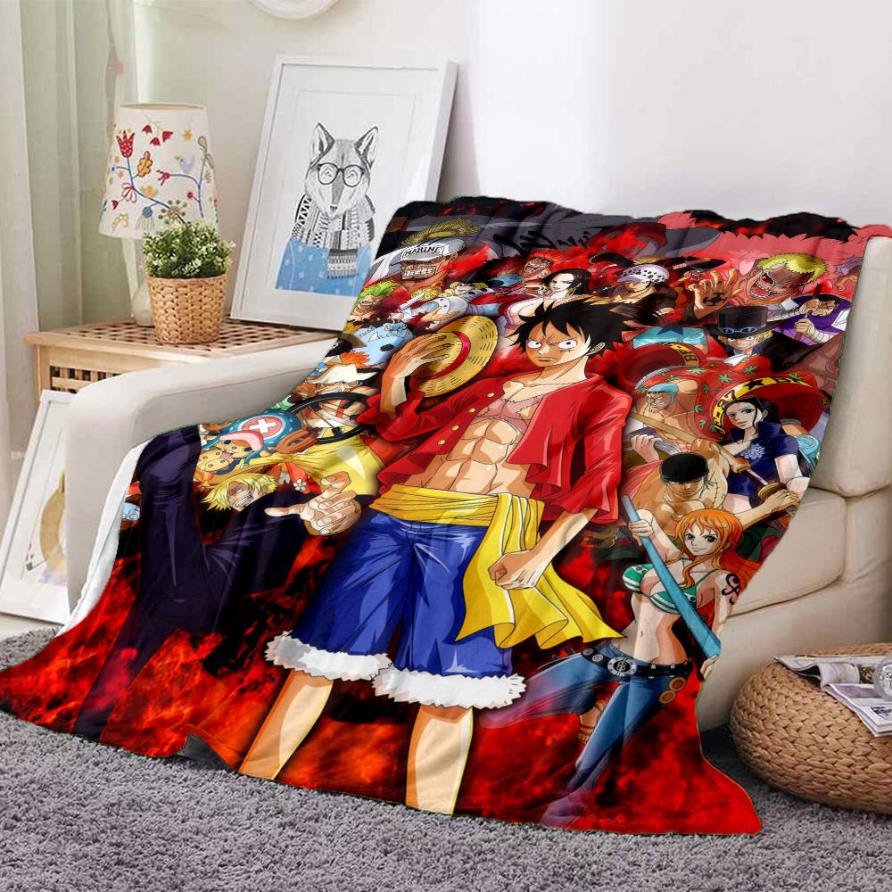 1PC One Piece Anime Patterned Flannel Blanket Suitable For All Seasons For Home Decor Warmth And Comfort Gifts Holiday Present
