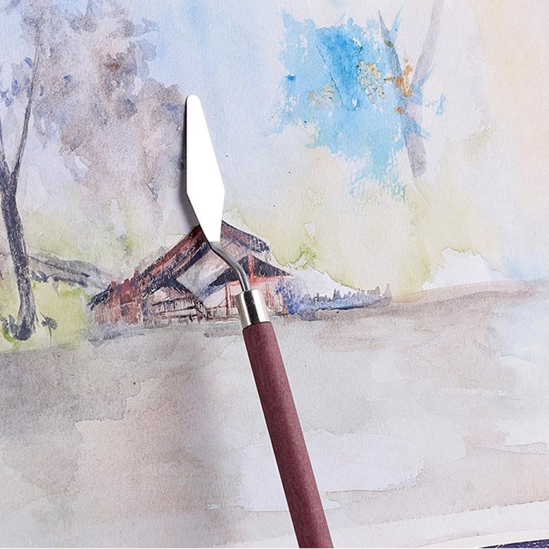 Non-Toxic 7Pcs Art Spatula Soft Paint Oil Painting Wooden Handle Palette Knife Set Gouache Painting Spatula