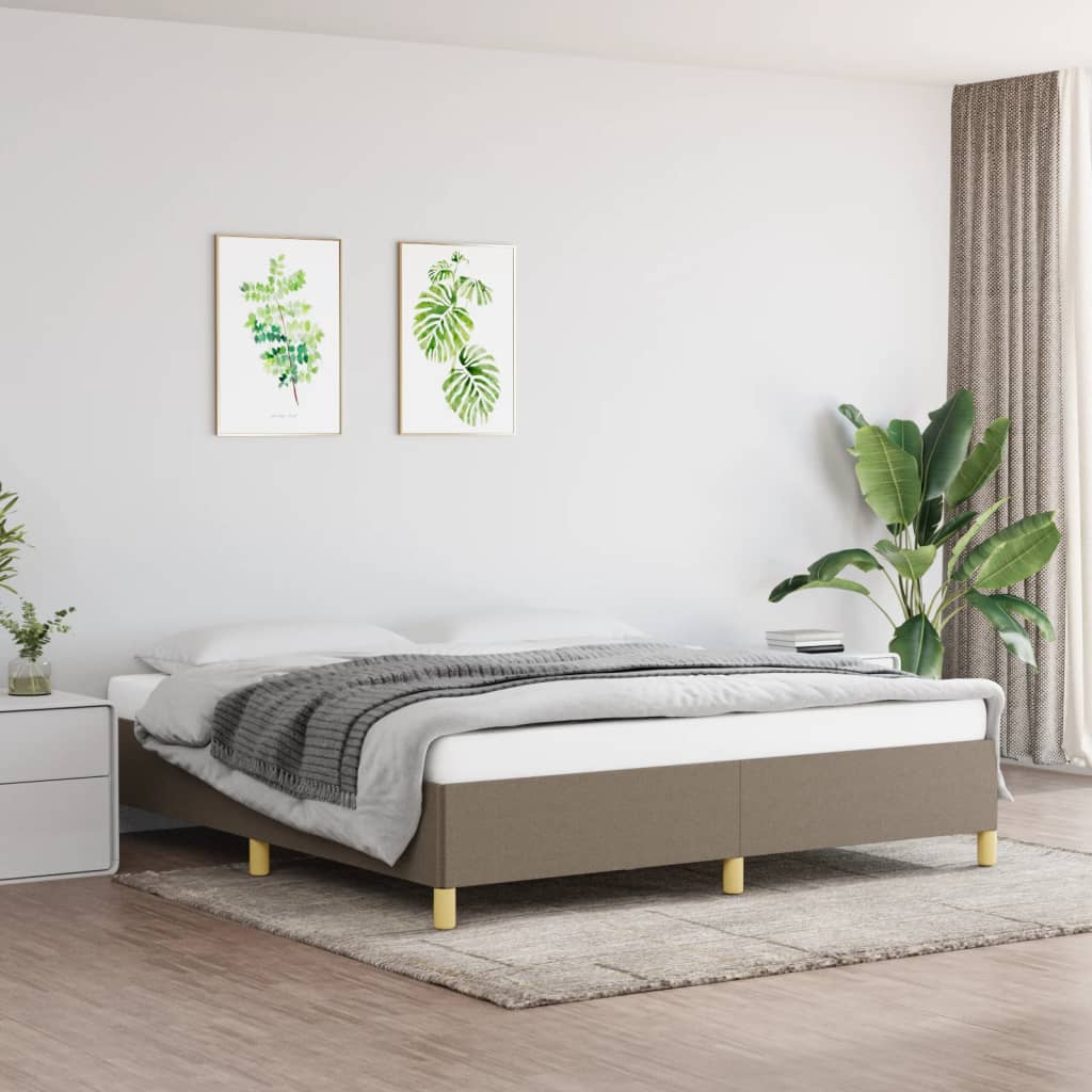 Vidaxl Rama Łóżka Bez Materaca, Taupe, 160X200 Cm, Obita Tkaniną