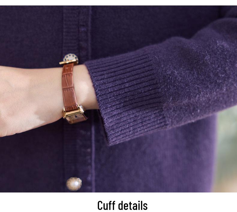 2025 Stylish Winter Fleece Top for Middle-Aged & Elderly Women - Half-High Collar Cozy Sweater with Plus Velvet Base Layer