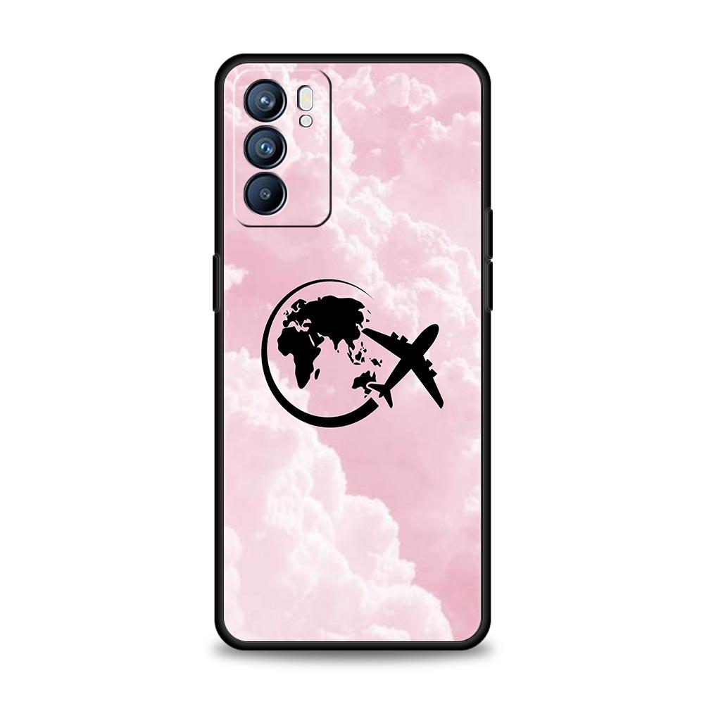 Чехол для телефона с рисунком самолета для Oppo Reno14 Reno13 Reno12 11 F 10 Find X5 X9 Pro A54 5G A53 A52 A9 A74 A78 4G A79 A80 A98