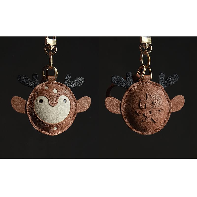 Original Design/Lulu Ping An Handmade Leather Car Key Bag Rearview Mirror Pendant, Women's Gift Keychain