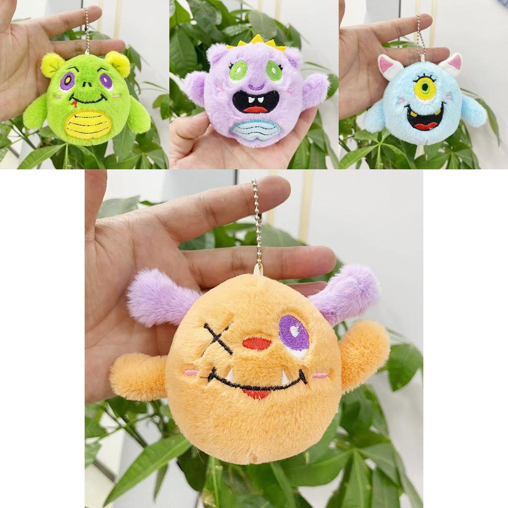 Cute Soft Plush Monster Keychain Bag Charming Accessory For Keyrings And Gifts