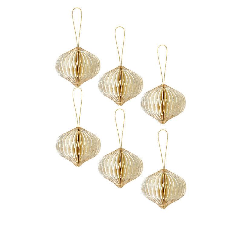 New Year Christmas Tree Paper Honeycomb Hanging Decoration Lantern Pendant Home Party Birthday Decor Ornament Easy Assemble