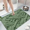Olive Green Textured Bath Mat, Soft Flannel Non-Slip Rug, Printed  Pattern for Bathroom, Living Room, Kitchen, Modern Home Decor