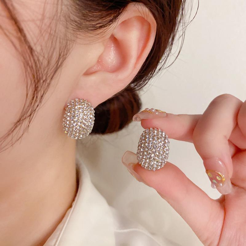 Diamond Peas Earrings Niche Design Light Luxury High-End Earrings For Woman