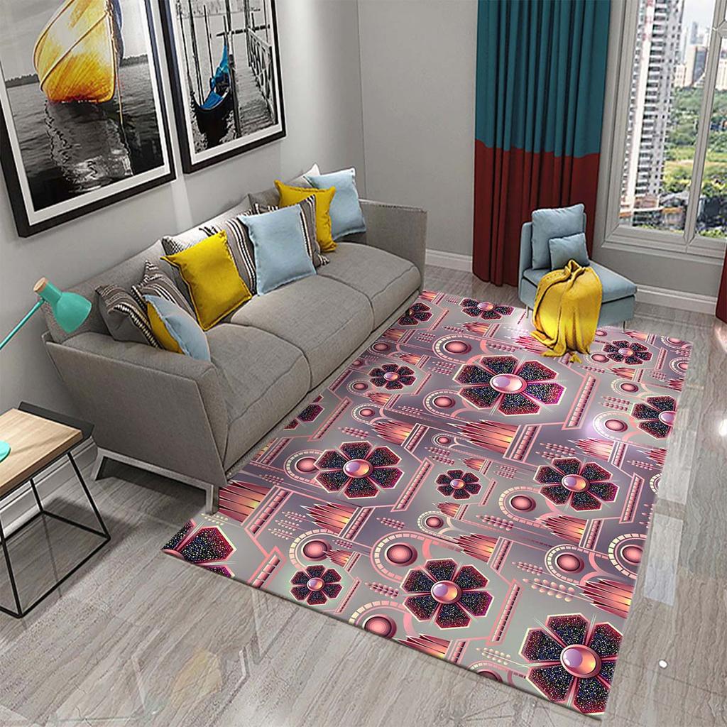 Ковер с радужной геометрией, красочный ковер для взрослых-подростков, современные абстрактные геометрические художественные коврики, декор для спальни, гостиной, напольный коврик