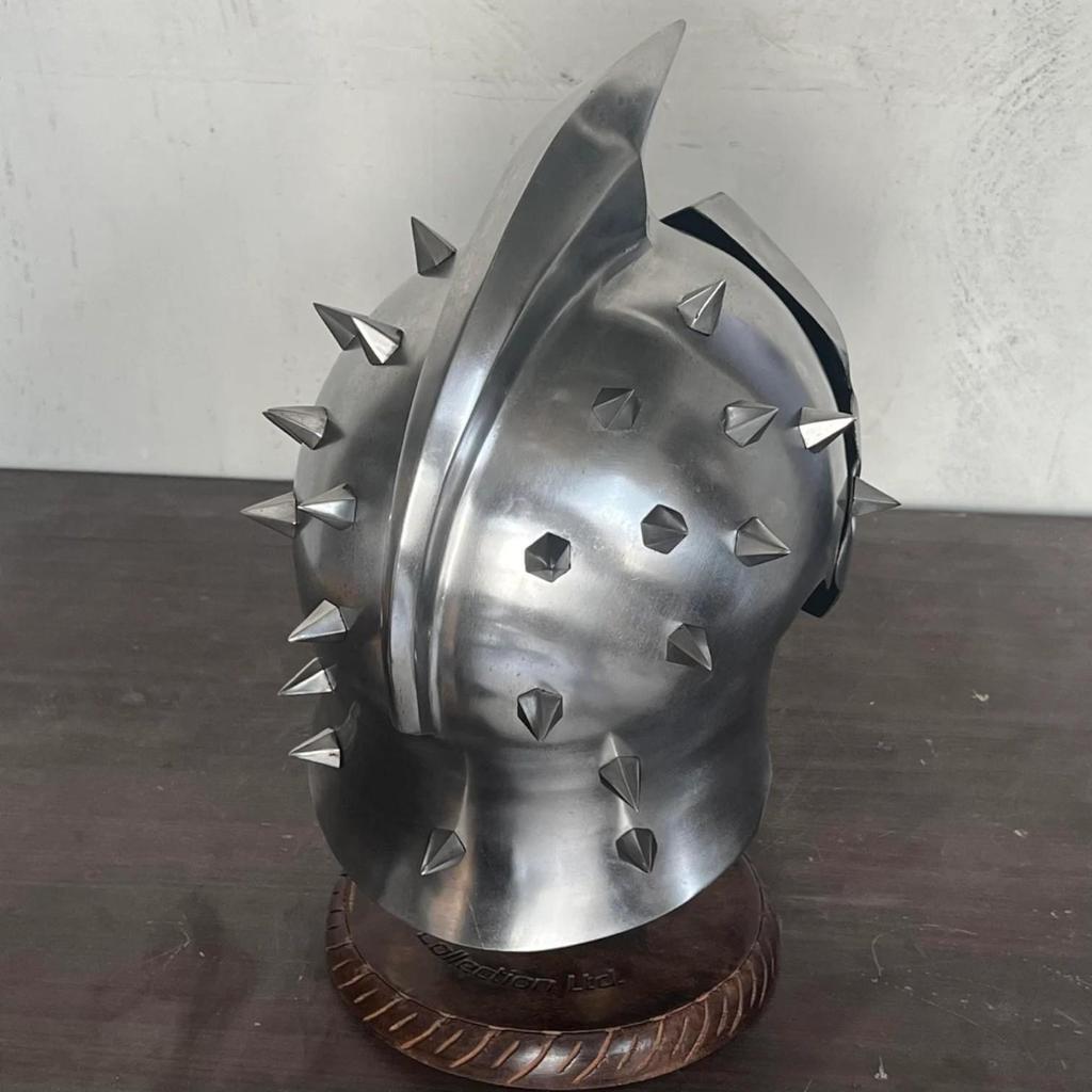 Greek Armour Gladiator Helmet for Role Play with Free Display Stand Maximus Decimus Meridians Armour Helmet