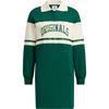 Colorblock Sports Collar Long Sleeve Dress Women Dress Green HY4179