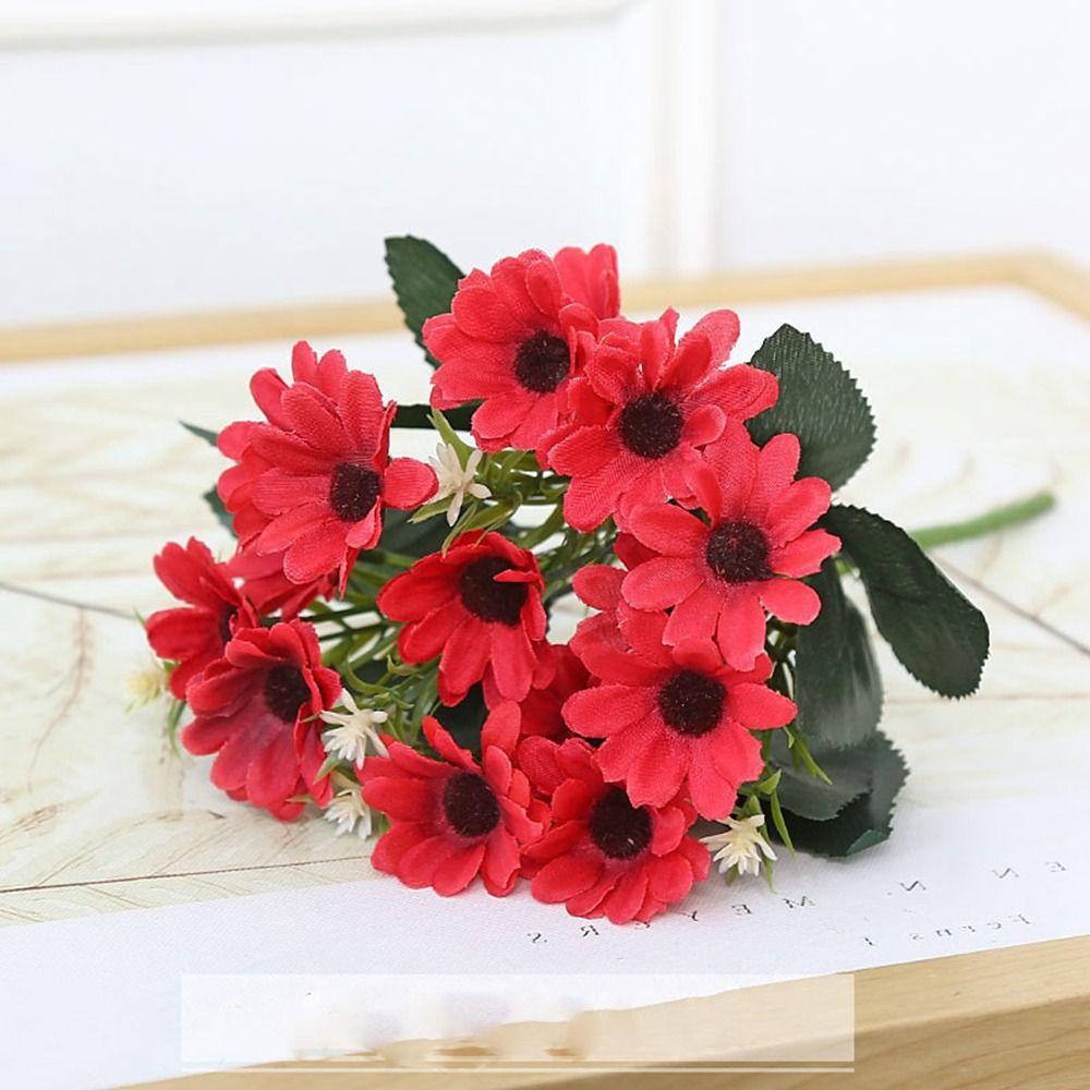 15 Heads Simulated Decorative Daisies Multicolors Chrysanthemum False Flower  Home Decoration