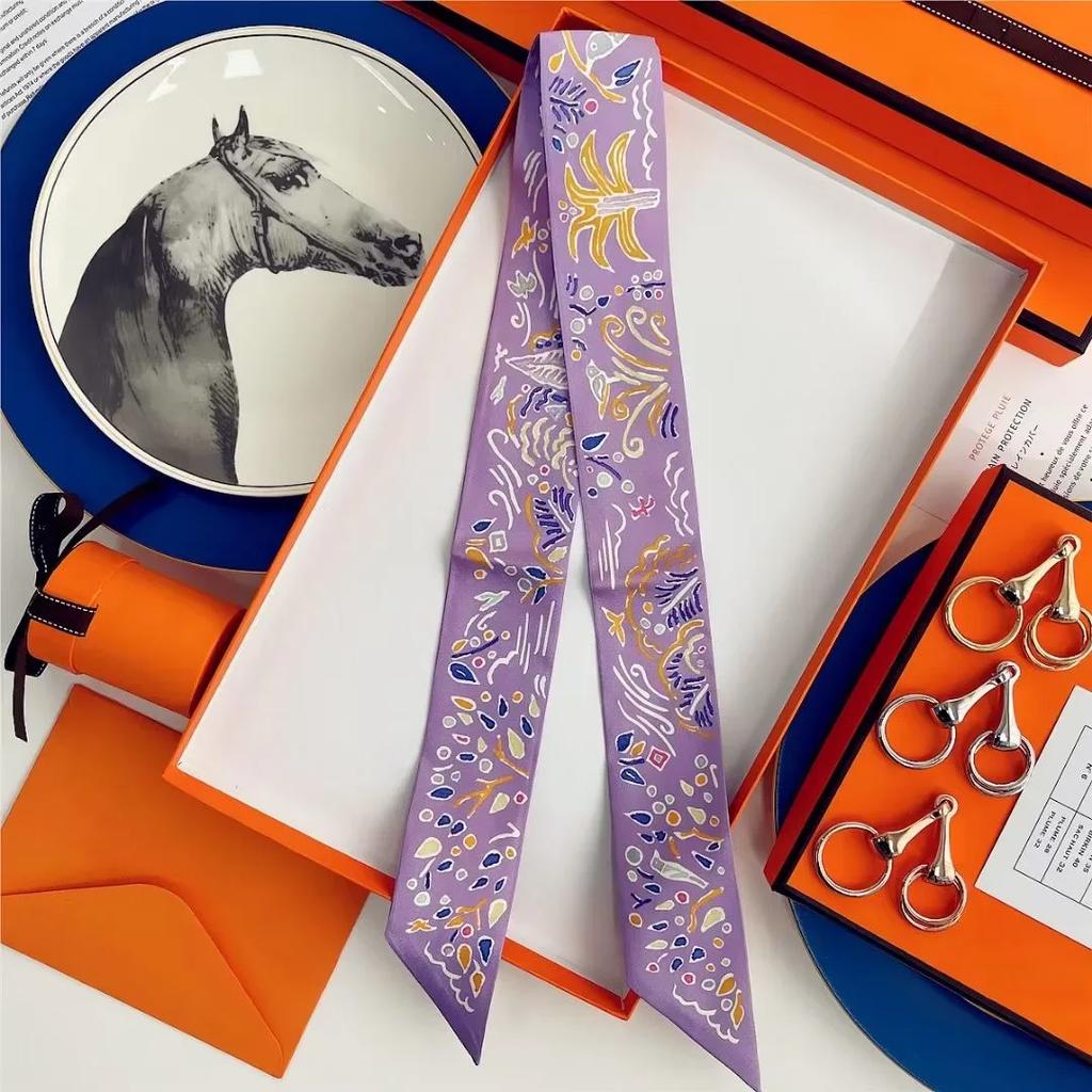 100% Mulberry Silk Ribbon Long Hair Bows Scarf Headscarf Fashion Hair Ties Ribbons Multifunctional Headband Bandana Hair