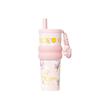 Flower series thermos cup children's large-capacity coffee cup straw cup accompanying cup Bingba water cup