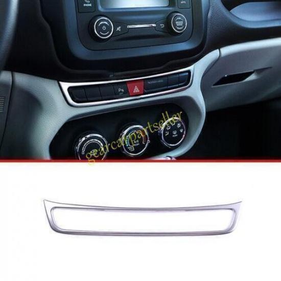 For Jeep Renegade 15 16 17 Silver Steel Emergency Light Switch Panel Trim 1pcs
