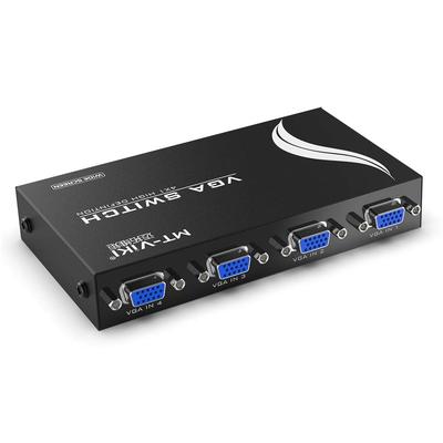 4-портовый VGA-коммутатор MT-VIKI с 1 выходом и 4 входами, совместимый с 16:10 Широкоформатное видео, совместимое с 4 входами и 1 выходом
