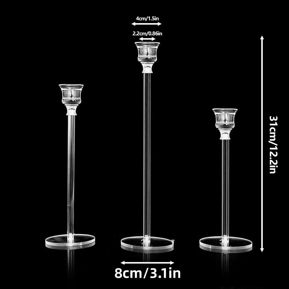 3pcs Table Decor Tabletop Candle Holders Party Supplies Candle Stand For Wedding Party Events