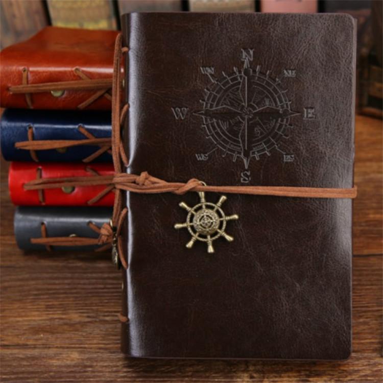 Retro Notebook Travel Journal Leather Soft Cover with Replaceable Cowhide Inner Pages Notebook and Notebooks A7