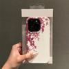 Чехол для телефона с розовым цветком в верхнем левом углу для iPhone 17 Pro Max 17Air 16 15 14 13 12 11 Y2K Задняя крышка с текстурой личи Funda
