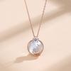 New S925 Sterling Silver Necklace Female Fritillary Shell Tide Bright Star and Moon Necklace Clavicle Chain Pendant Jewelry