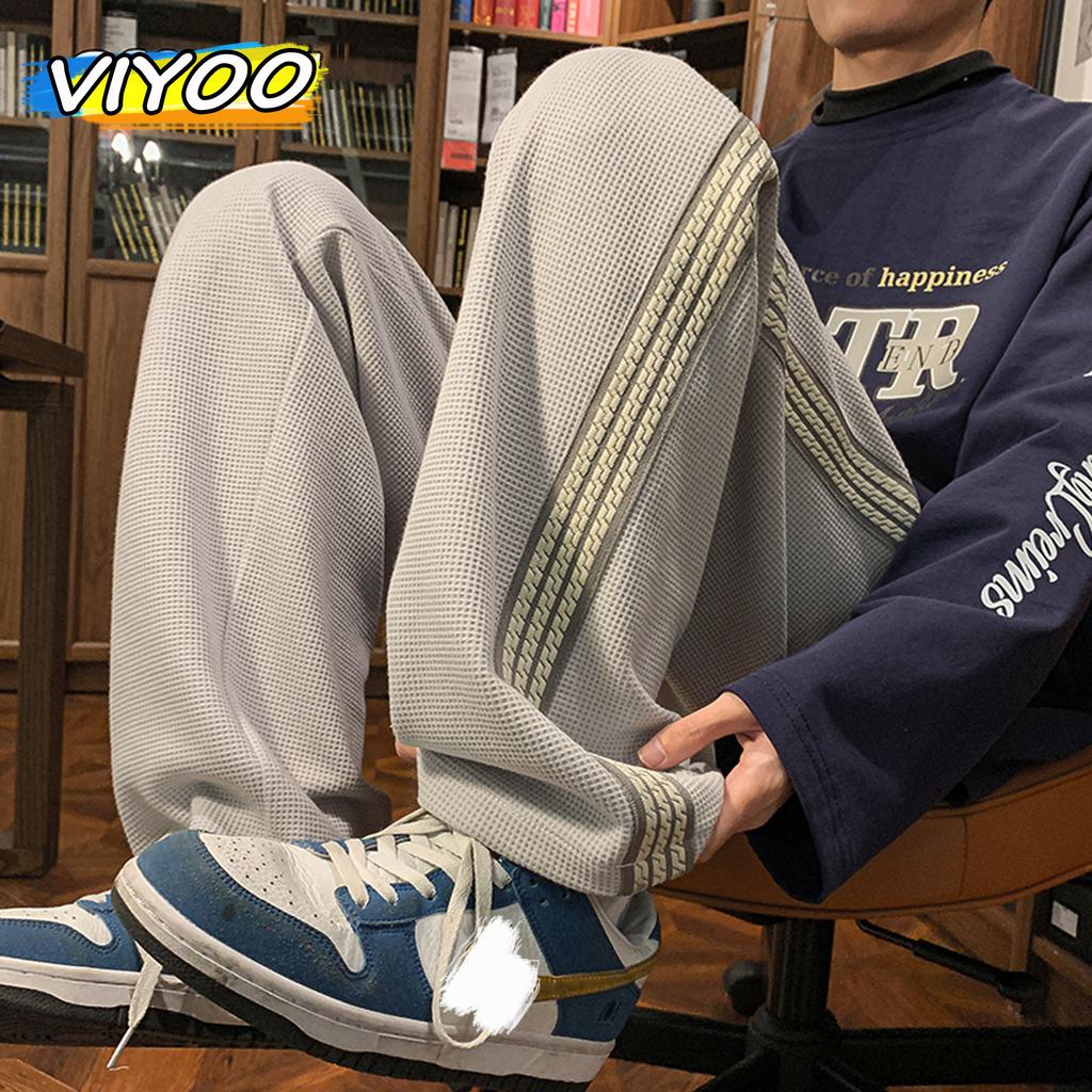 Мужские повседневные брюки, клетчатая полосатая вязаная верхняя одежда, уличная одежда в стиле Харадзюку, спортивные штаны, брюки, корейская зимняя одежда, стиль 2023