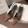 Fashion Women Sandals 2025 Summer Fashion Pointed Toe Butterfly-knot Shoe Ladies Elegant Sexy Thin Heels High Heels Party Club Sandalias
