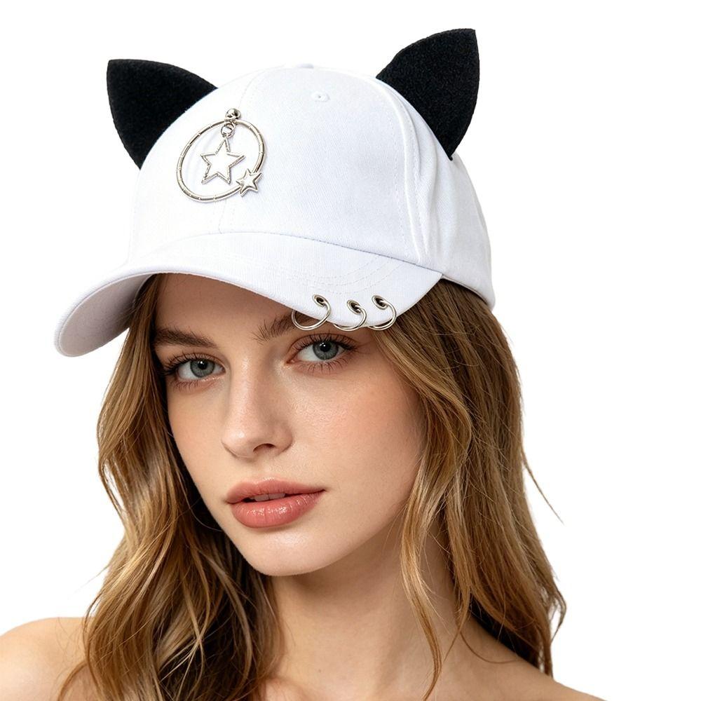 Cotton Baseball Caps Cat Ear Sunscreen Hat Creative Dad Hat Street Dress